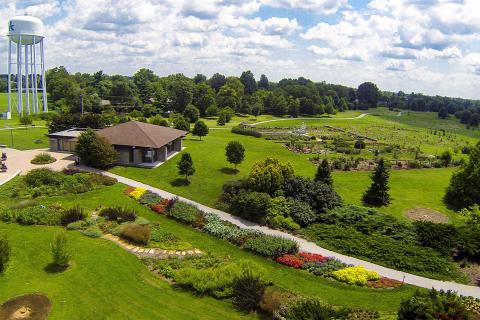 An aerial view of The Arboretum